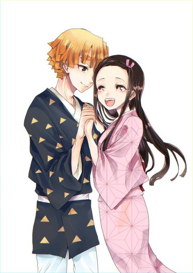 【エロ漫画】一人暮らしを始め、早速禰豆子を家に呼んだ善逸。一つ屋根で二人っきりの善逸と禰豆子は段々エッチな雰囲気になっていき、お泊り子作りセックスをすることに！慣れていないフェラをする禰豆子の姿に興奮する善逸は乳首を丹念に舐めお互いを気持ちよくしようとし、その後は正常位で生挿入するのだった！