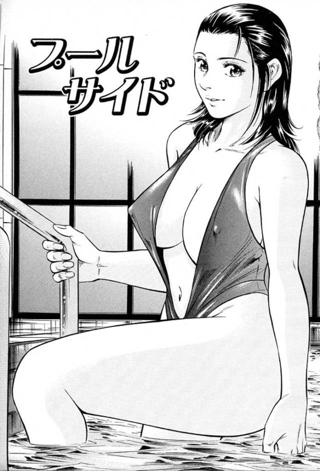 【エロ漫画】禁欲中の彼を困らせたくてエロ水着姿でプールへと通う彼の前に現れた巨乳彼女。誘惑されてすっかり発情状態になった彼は乳首を舐め回したりチンポを挿入したりとあっさり欲望に堕ちる。