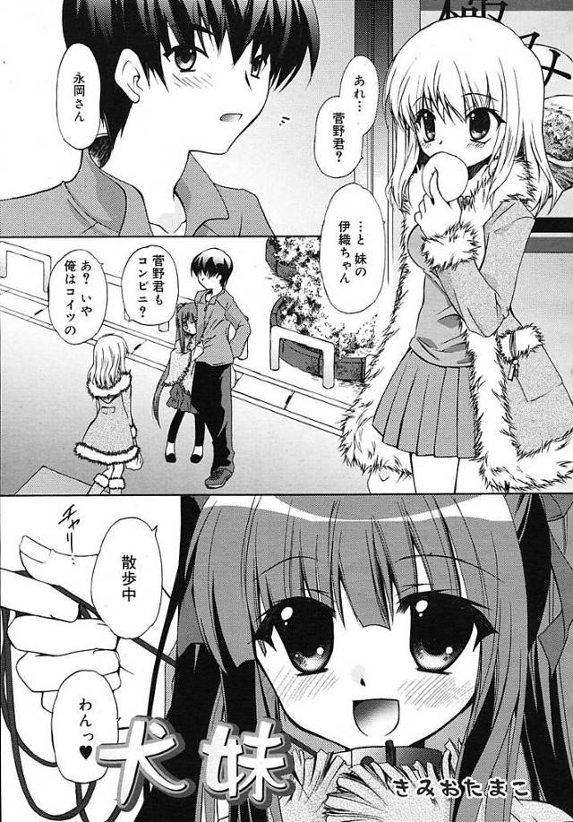 【妹エロ漫画】気になってた男子に妹と近親相姦するのを見せつけられ発情した女子は男子に襲われ抵抗しきれず変態兄妹に犯されちゃう【きみおたまこ／犬妹】