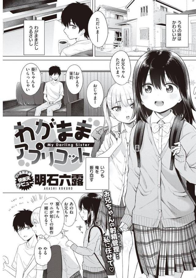 兄のことが好きすぎて友達を連れて来ていてもこっそり手コキで発射させてくれる黒髪ボブの妹…コーヒーの代わりにセックスさせてくれたりと、とにかく兄思いで自慢の妹です！【明石六露：わがままアプリコット】