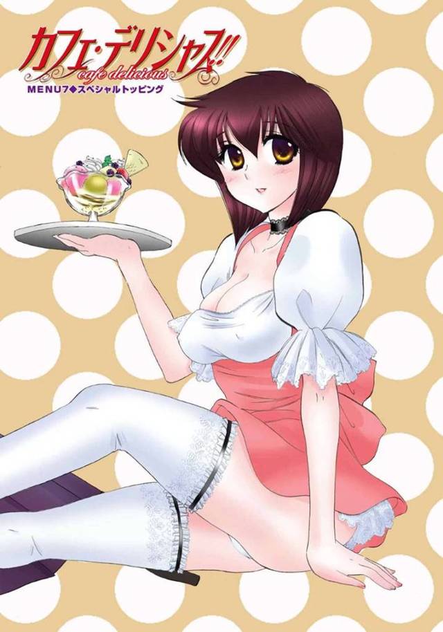 茶々丸にあかねを引き抜く為に視察に来た雄太郎を引きつける茗…雄太郎は、茗にスタッフルームに連れていかれると、キスで誘惑。パイズリフェラをすると中出しセックスでアクメする。【中田ゆみ：カフェ・デリシャス!! MENU7 スペシャルトッピング】