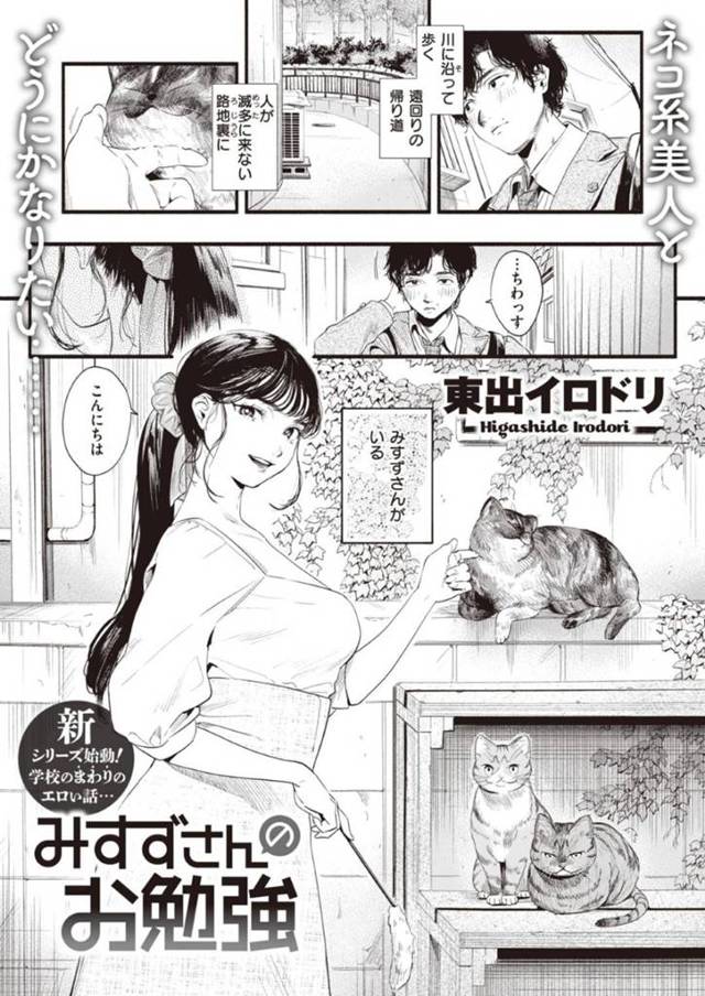 猫プレイで野外で襲ってきた猫系美人…逆レイプにフェラして騎乗位の中出しセックスでイチャイチャしちゃう！【東出イロドリ：みすずさんのお勉強】