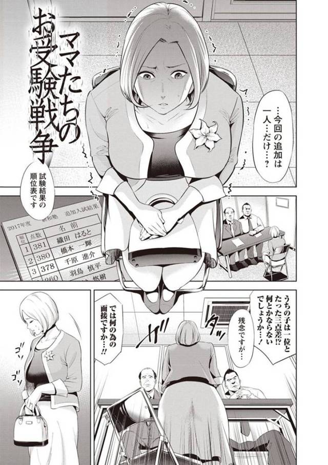 息子を受からせたいために賄賂としてセックスしちゃう人妻…ディープキスしたり鬼畜にアナル調教されちゃって禁断の近親相姦で4Pしちゃう！【夏のおやつ：ママたちのお受験戦争】