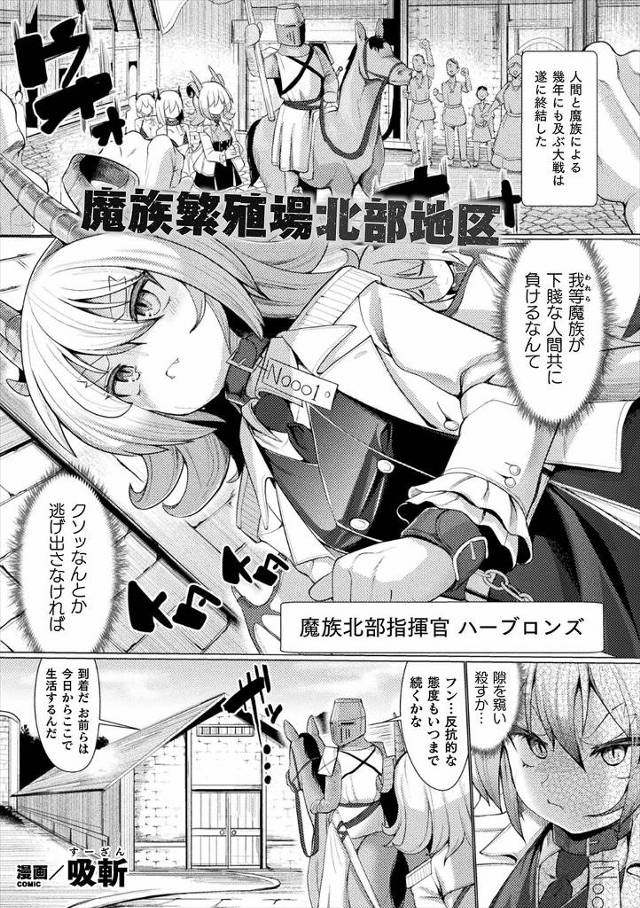 【エロ漫画】人間に負けて家畜にされてしまった魔族の指揮官が、強い子供を生むためにひたすらアナルとまんこにバイブ…