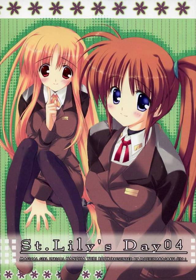 【エロ漫画】男たちと乱交セックスする羽目になってしまったフェイト達。彼女は勃起した巨根をフェラさせられたり、パイズリさせられたりし、更には正常位やバックなどの体位で膣とアナルを犯される！