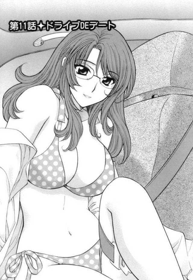 【エロ漫画】入社条件の運転免許を1年取れず上司に叱られる男性社員を連れてドライブデートをする巨乳OL…車の運転を練習しながら手作り弁当を一緒に食べる！【ひろせみほ】