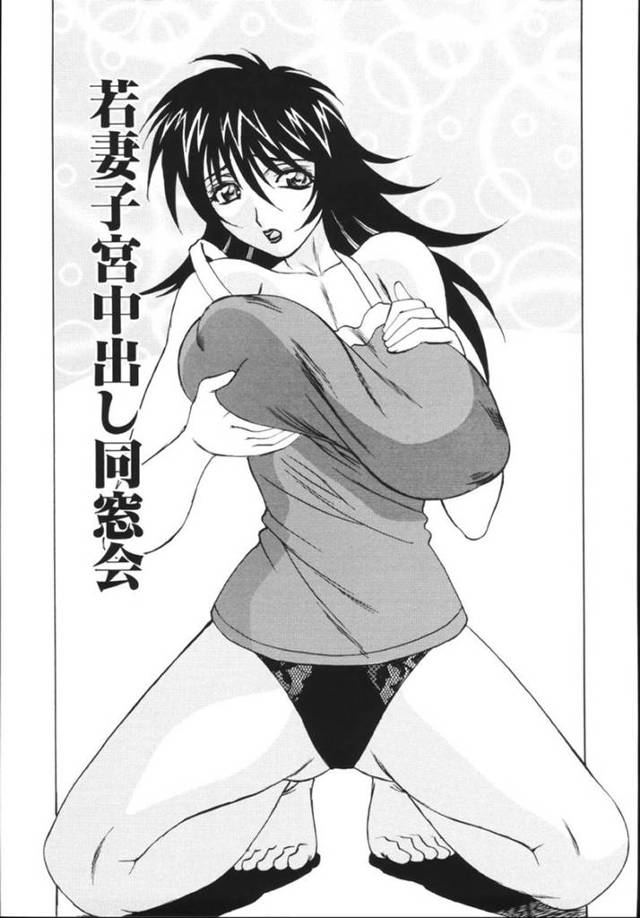 【エロ漫画】黒髪ロングの巨乳人妻…妊娠しているのに同窓会に参加して同級生とホテルで生ハメ中出ししまくる！