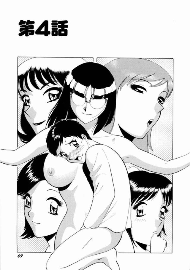 妄想をしながらオナニーする姿を見るみのりとオナニー同好会の女性達…男のオナニーのオカズを研究するみのり達の餌食になった達郎はハーレム中出しセックスで搾り取られる【南智子/きょん：Doki dokiクローバーハイツ 第4話】