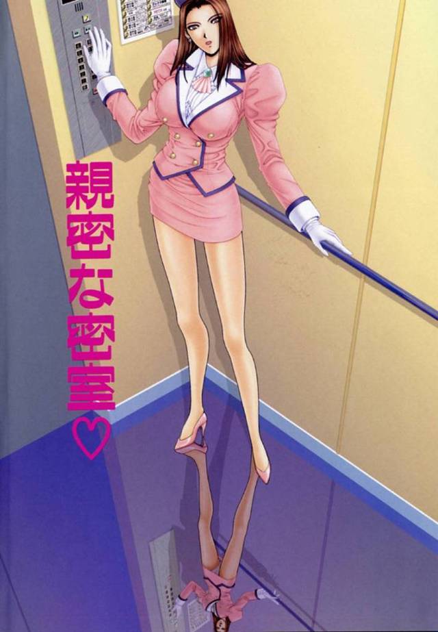 【淫乱エロ漫画】茶髪セミロングの巨乳淫乱エレベーターガールは、男の子と閉じ込められ、おしっこを飲ませる！【草原空貴】