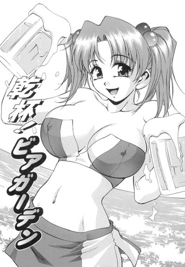 【エロ漫画】ライバル店に負けじと店長の提案でHなコスチュームでビアガーデンの接客を行う女の子は誰もいない夜の屋外で青姦セックスしてしまう！【きらら萌/乾杯！ビアガーデン】