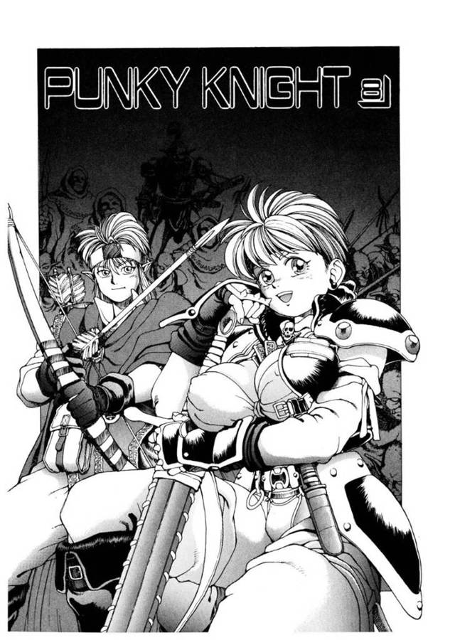 【エロ漫画】大勢のゴブリンが現れ対峙する賞金稼ぎの女剣士は、服を切られて巨乳が露になってしまう！【傭兵小僧/PUNKY KNIGHT 8】