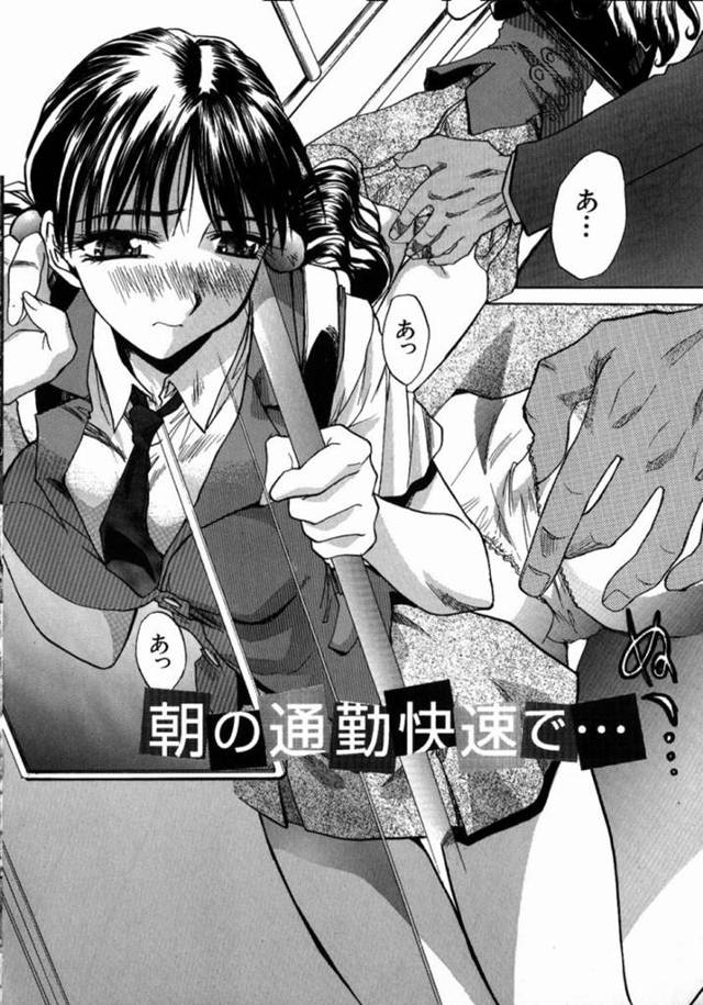 満員電車で痴漢集団に遭遇してしまった清楚系巨乳JK…男たちに囲まれてしまった彼女は処女にも関わらず次々と膣とアナルにチンポをハメられる集団レイプを受ける！【板場広し:朝の通勤快速で…】