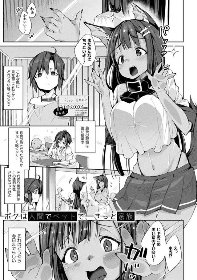 【エロ漫画】人間のショタをペットとして飼うようになった褐色巨乳な獣少女。彼女は彼にエッチな事をするようになり、手コキで射精させたり、バックや騎乗位でおねショタ中出しセックスしたりする！