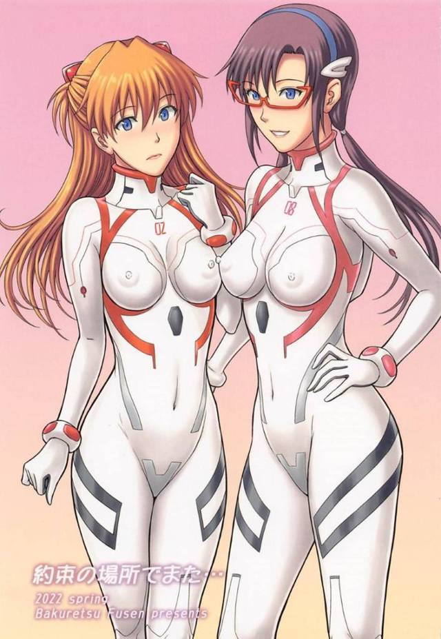 【エロ漫画】金髪ツインテールの美少女アスカは、黒髪巨乳メガネのマリとレズセックスする…【でん吉】