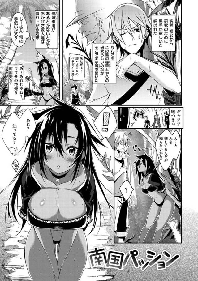 島に訪れた青年と乱交セックスするケモ耳少女…淫乱な彼女は彼を茂みに連れ込んではひたすらパイズリしたり、フェラしたりした後、中出しファック！【Shingo.:南国パッション】