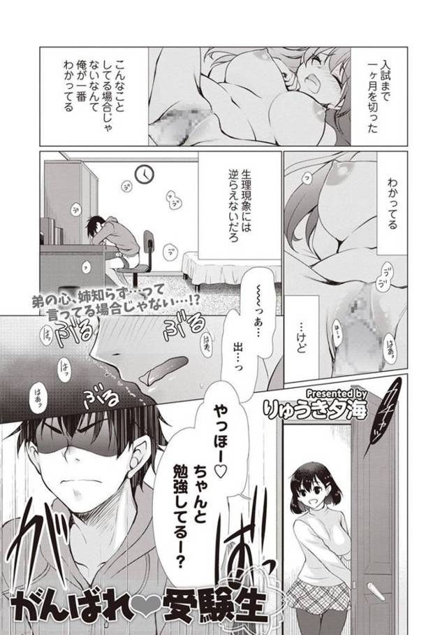 【近親相姦エロ漫画】弟の生理現象を抑えるためにオナニーを手伝う姉！【りゅうき夕海】