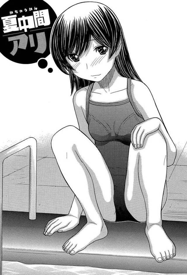 【エロ漫画】校内鬼ごっこが先生にバレて怯えながら同級生男子と一緒に隠れるスク水美少女は、着衣中出しセックスでいちゃラブしちゃう！【田中エキス/夏中間アリ】