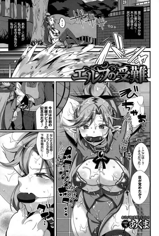 緊縛されちゃうエルフのグラマーな美少女…レイプでバックの中出しセックスしちゃう！【あくま：エルフの受難】