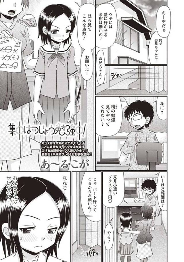 お兄ちゃんのオナニーに興奮しちゃうツンデレな妹…イチャイチャとフェラしたりしてド変態なトロ顔に快楽堕ちしちゃう！【あ～る・こが：集中はつじょう勉強中！】