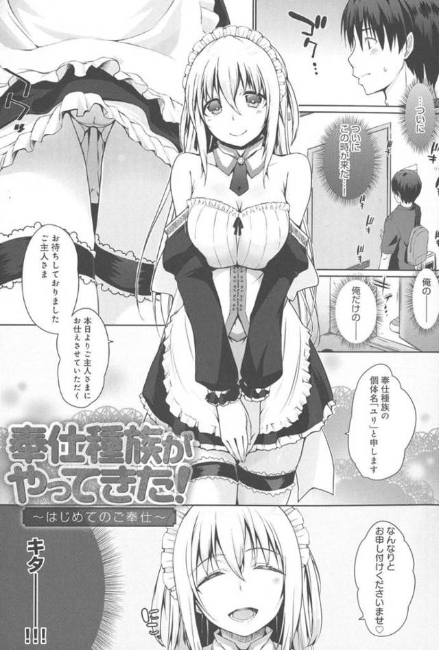 奉仕してほしがっている無垢でかわいいメイド…イチャイチャとクンニしたりパイズリフェラしてトロ顔セックスしちゃう！【かいづか：奉仕種族がやってきた！ ～はじめてのご奉仕～】