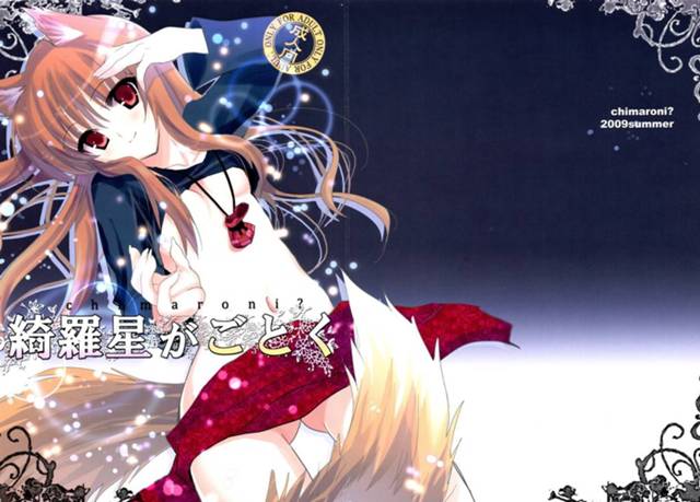 【狼と香辛料 エロ同人】ホロがパイパンちっぱい猫耳少女のクラフト・ロレンスにがっついてセックスしてるフルカラー作品だおｗ…