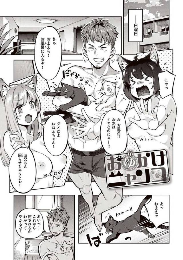 【エロ漫画・エロ同人誌】おゆかけニャンコ