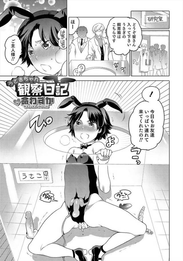 【エロ漫画】バニーガールのコスプレしてる男の子がお客さん相手にフェラしてアナルも差し出して激しい中出しホモセッ…