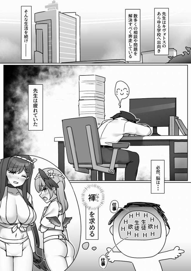 【エロ同人】先生…♥たくさんお射精なさってください…♥「ブルーアーカイブ/伊落マリー」